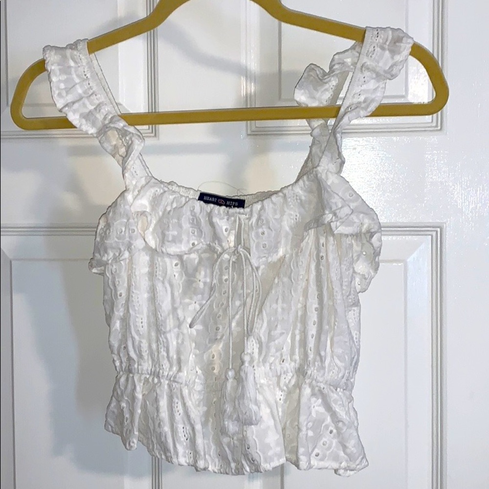 White crop top tank top blouse size small